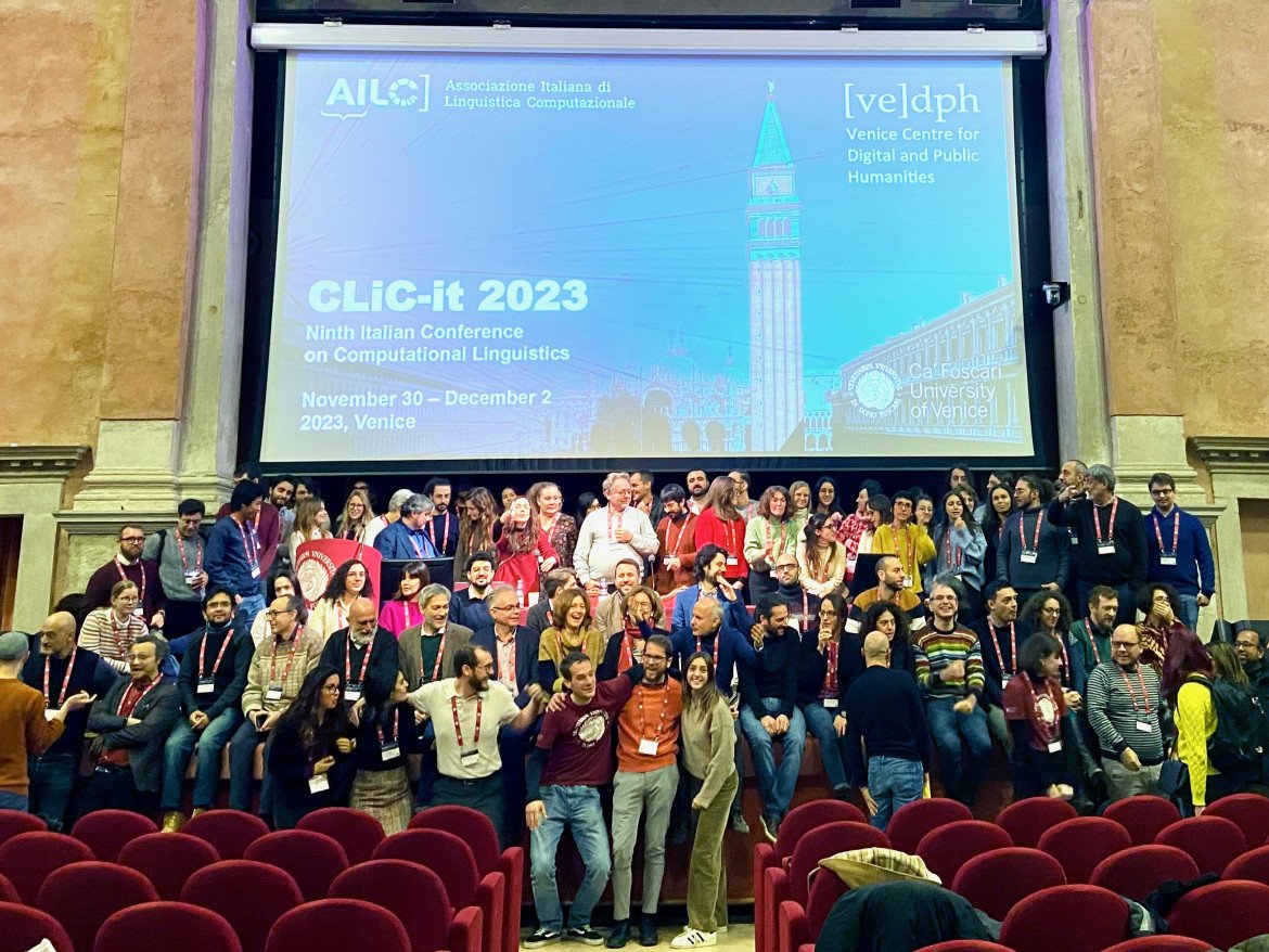 I partecipanti a CliC-it 2023 a Venezia, foto il manifesto